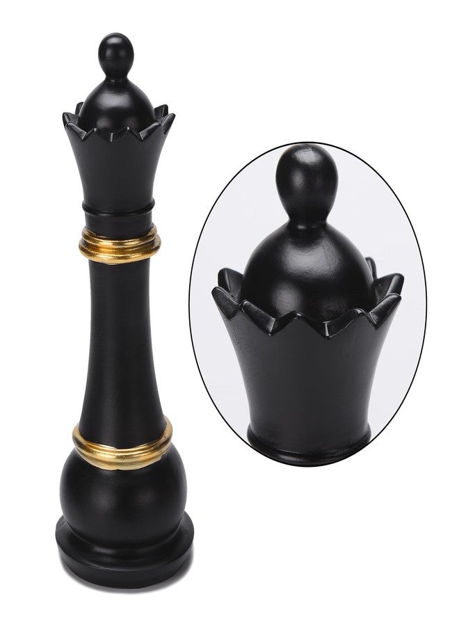 BRABUD Chess Queen Statue Resin 9.8'' Tall Chess Decor Piece Sculpture Home Office Study Party Decoration Black TQGJBS634 - Image 3